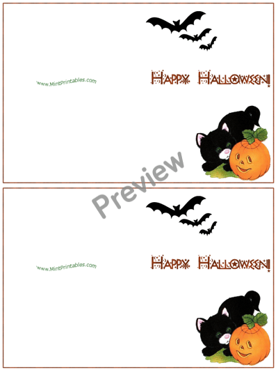Halloween Cat Cards - Preview