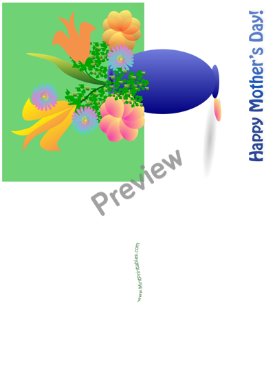 Mother's Day Card With Flowers - Preview