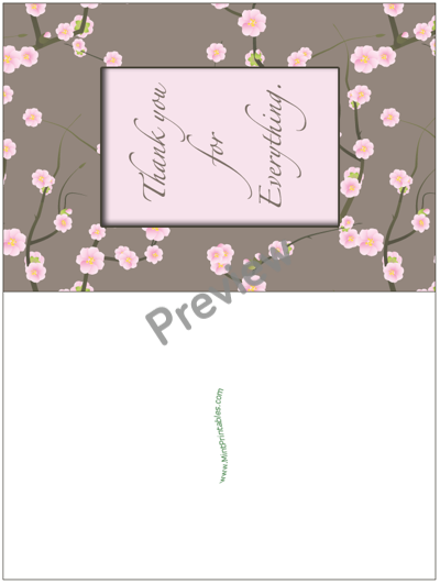 Flower Thank You Card - Preview