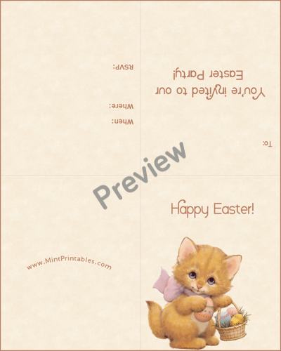 Party Invite With Cat - Preview