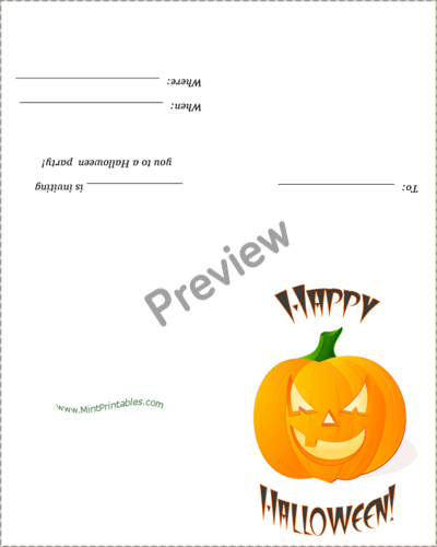 Pumpkin Carving Party Invite - Preview