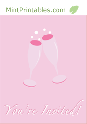 Pink Champagne Invitation Card