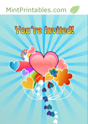 Fun Flowers and Hearts Invitation
