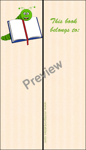 Bookworm Bookmark - Preview