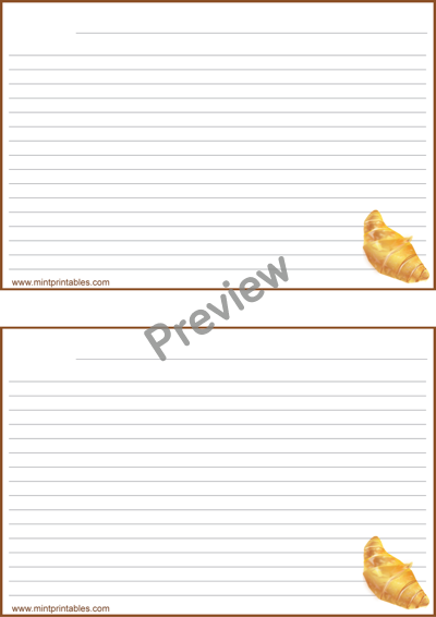 Croissant Recipe Card - Preview