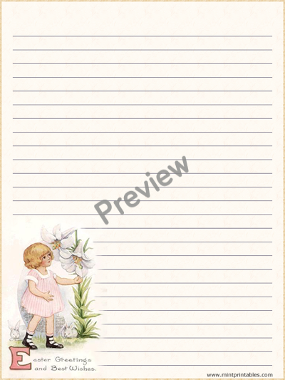 Old Fashioned Easter Writing Paper Set - Preview