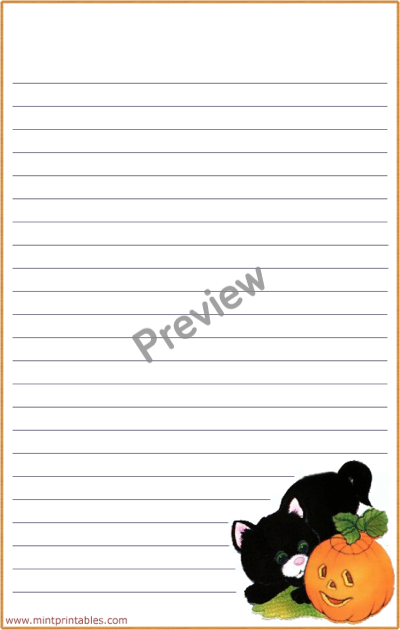 Halloween Cat Stationery - Preview