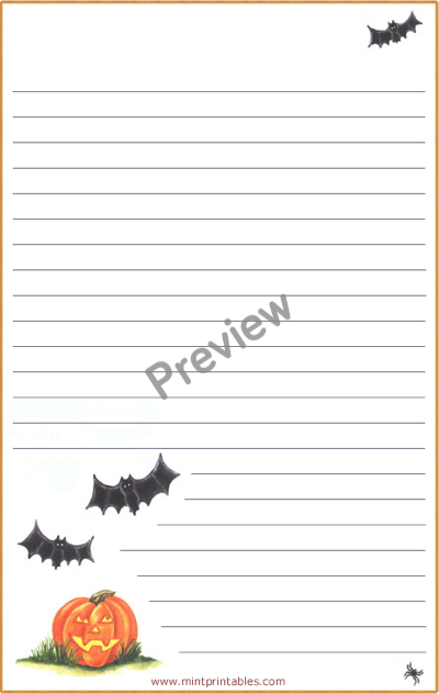 Jack-o-Lantern Writing Paper - Preview