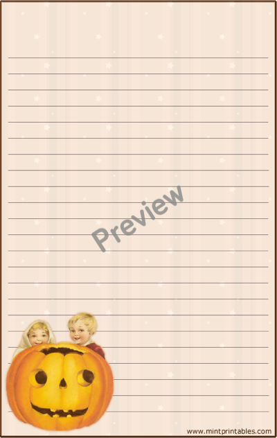 Vintage Halloween Writing Paper - Preview