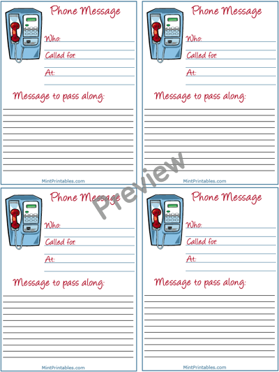 Phone Messages - Preview