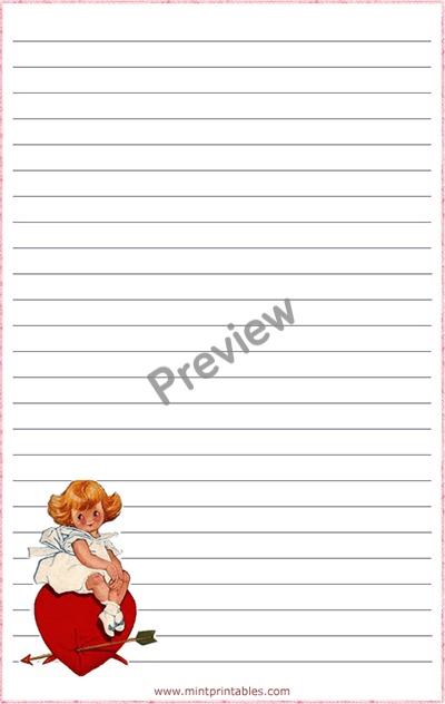 Retro Valentine Writing Paper - Preview