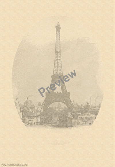 Old Fashioned Paris Writing Paper - Preview